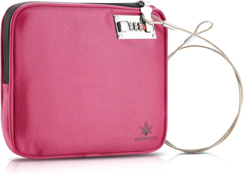KOSMCCO Anti-Theft Locking Beach Bag, 9x7.5-inch Portable Beach Safe for Securing Your Valuables and Phone – Rose Red - Image 1